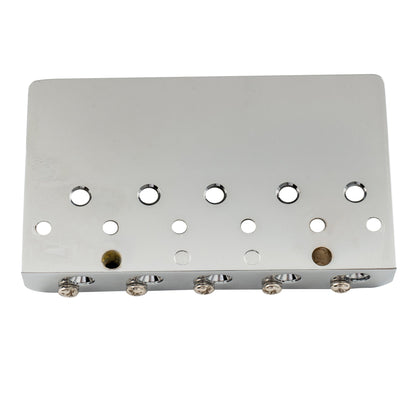 Musiclily Pro BB007 17mm String Spacing Dual Load Heavy Duty 5-String Bass Bridge with Brass Saddle