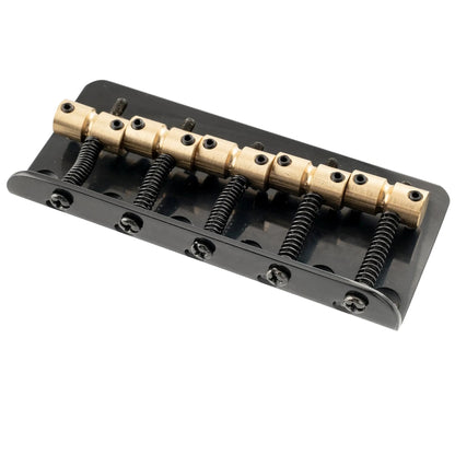 Musiclily Pro BB008 18mm String Spacing Classic Standard Top-loading 5-String Bass Bridge with Brass Saddle Steel Plate