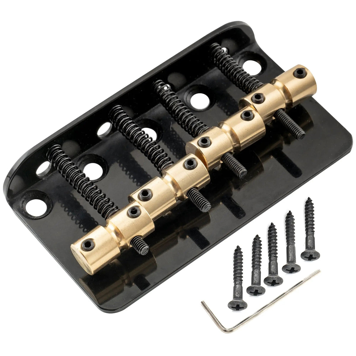 Musiclily Pro BB009 19mm String Spacing Classic Standard Top-loading 4-String Bass Bridge with Brass Saddle Steel Plate