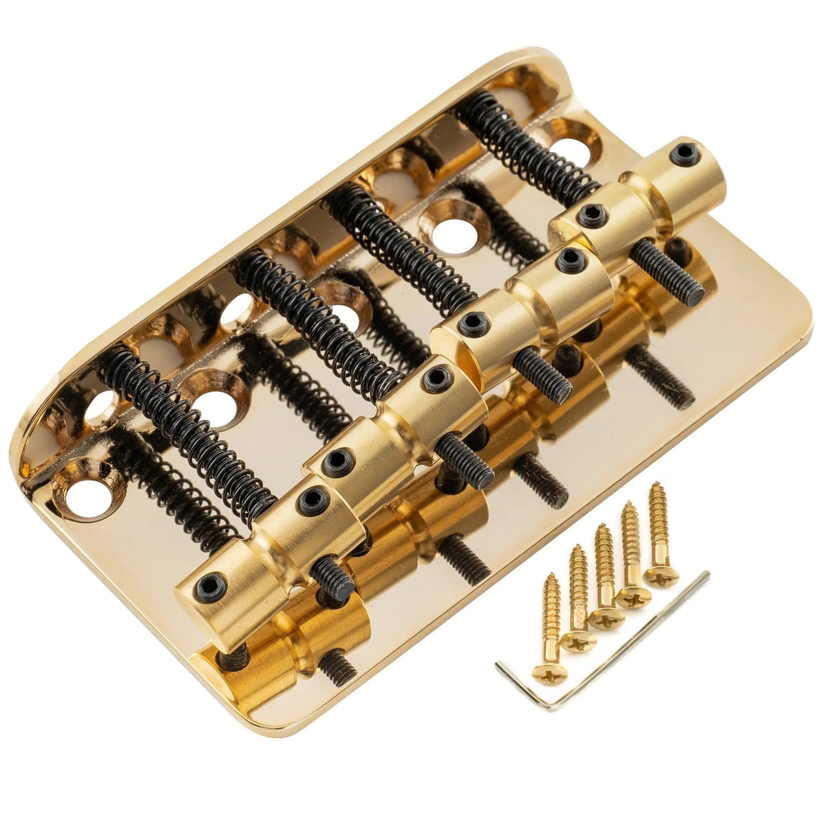 Musiclily Pro BB009 19mm String Spacing Classic Standard Top-loading 4-String Bass Bridge with Brass Saddle Steel Plate