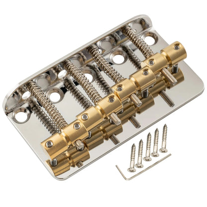 Musiclily Pro BB009 19mm String Spacing Classic Standard Top-loading 4-String Bass Bridge with Brass Saddle Steel Plate