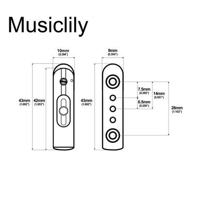 Musiclily Ultra BF007 Full Solid Brass Non-tremolo Bridge Individual Single String Bridge with 10mm Separable 6-Saddle and Single Base Plate for Electric Guitar