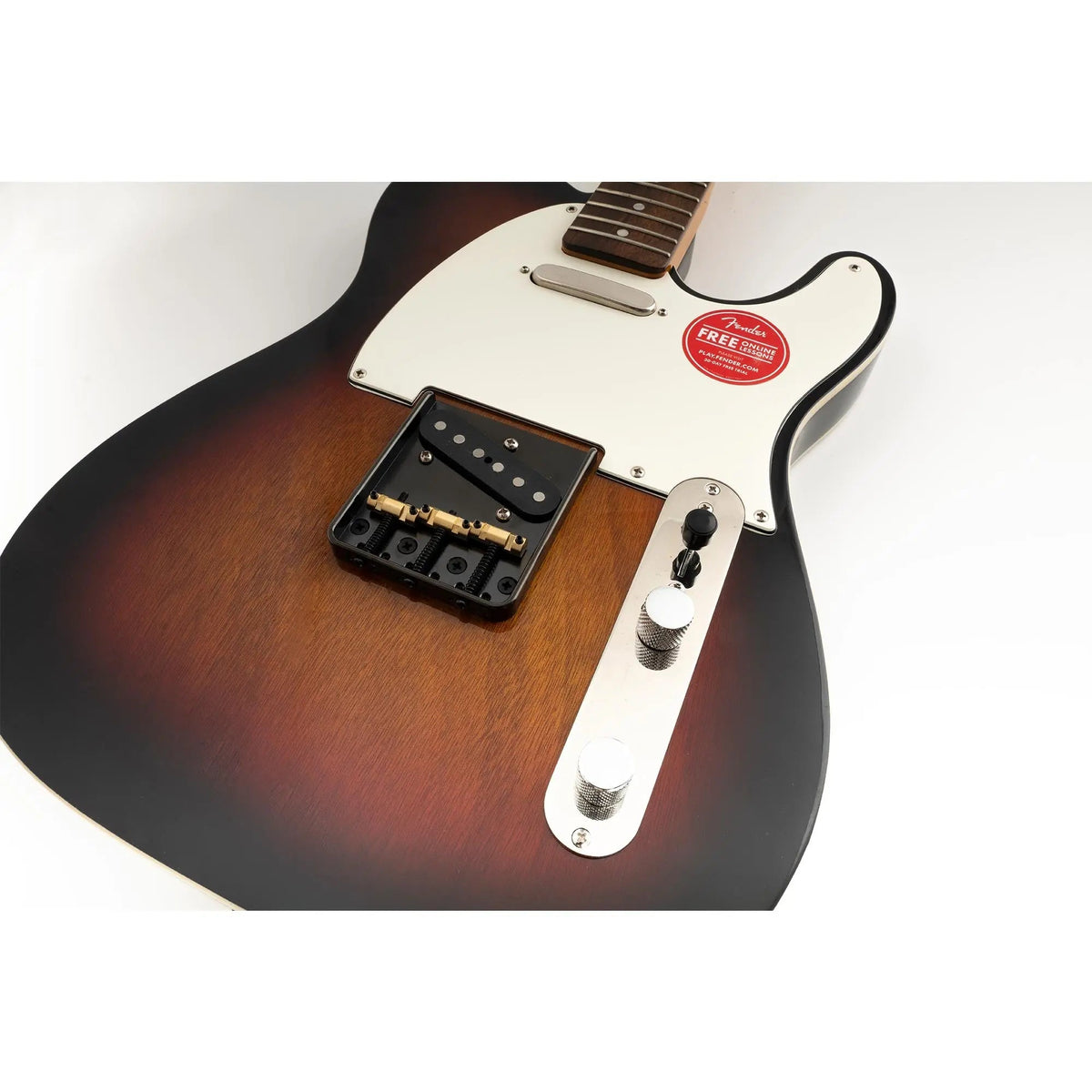 Musiclily Ultra BT010 54mm (2-1/8 inch) String Spacing Full Solid Aluminum Plate with Brass Compensated 3-Saddle Vintage Tele Style Bridge