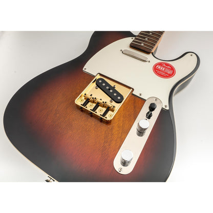 Musiclily Ultra BT010 54mm (2-1/8 inch) String Spacing Full Solid Aluminum Plate with Brass Compensated 3-Saddle Vintage Tele Style Bridge