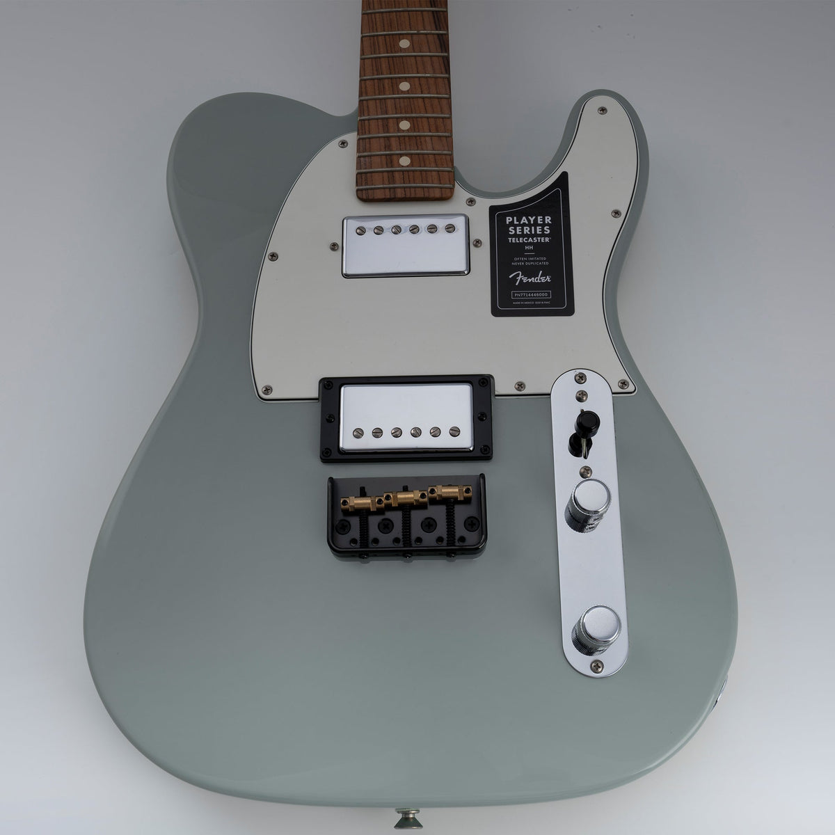 Musiclily Ultra BT011 54mm (2-1/8 inch) String Spacing Full Solid Aluminum Short Plate with Brass Compensated 3-Saddle Vintage Tele Style Bridge