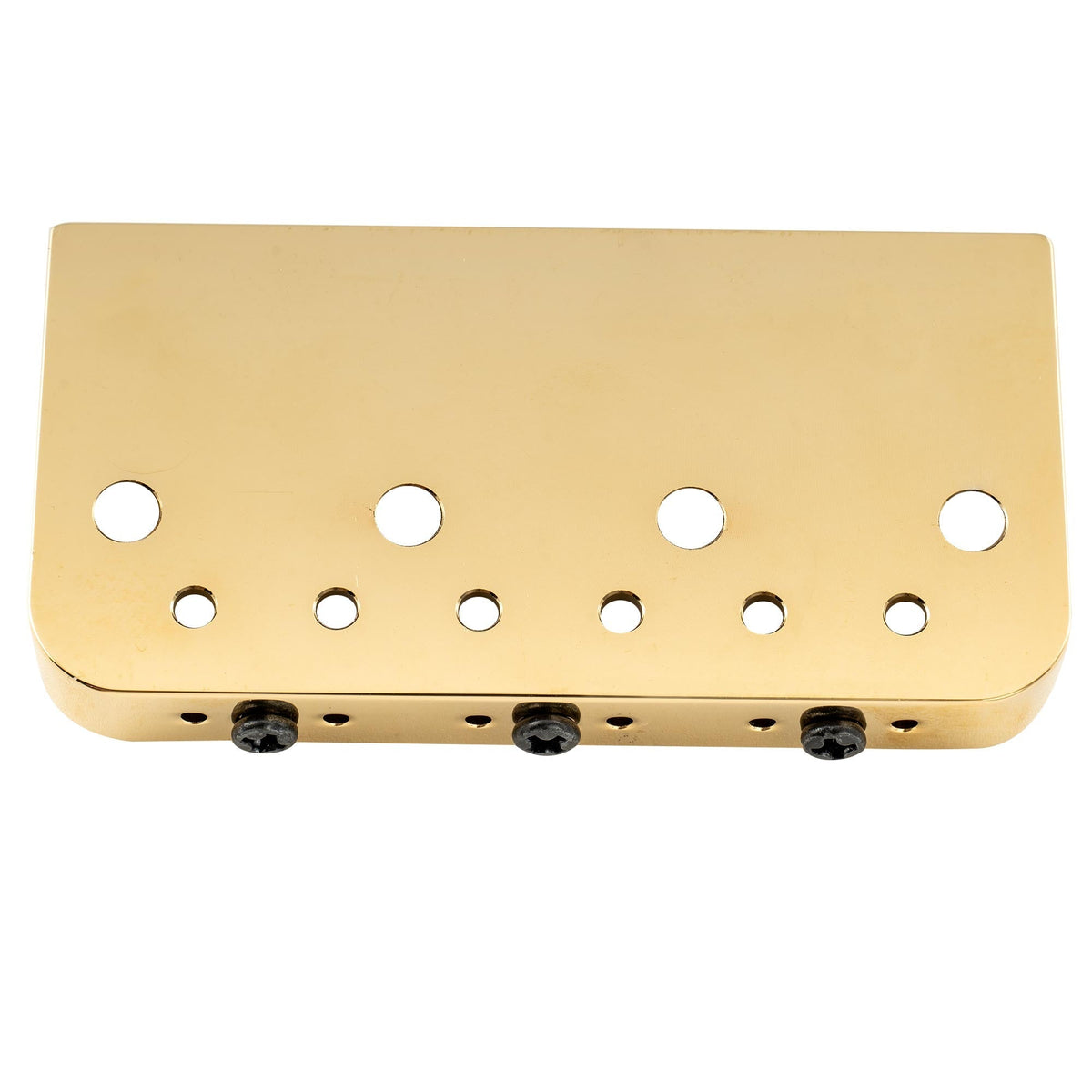 Musiclily Ultra BT011 54mm (2-1/8 inch) String Spacing Full Solid Aluminum Short Plate with Brass Compensated 3-Saddle Vintage Tele Style Bridge