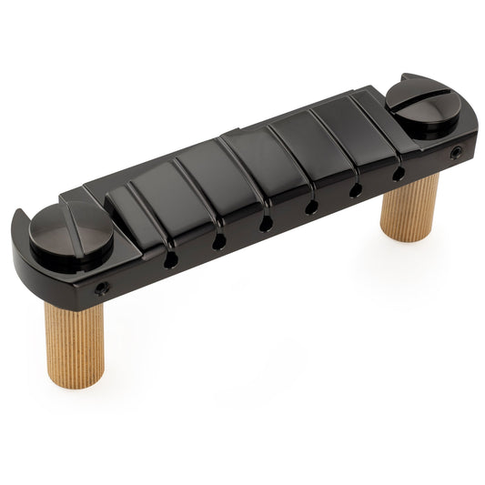 Musiclily Ultra BW004 52mm (2-3/64 inch) String Spacing Full Solid Brass Pre-set Intonation Wraparound Bridge Tailpiece for USA made Electric Guitar