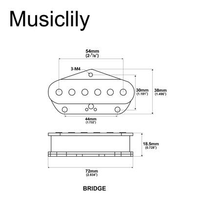 Artec TRA44 Alnico 5 Standard Bridge Pickup 6.5K for Tele Style Electric Guitar