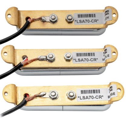 Artec LSA70 Alnico 5 Lipstick Style Single Coil Neck Middle Bridge Pickups Set for Strat Style Electric Guitar