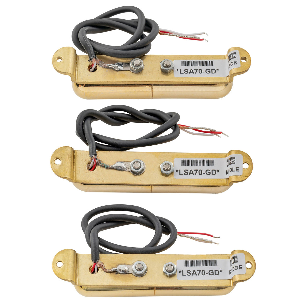 Artec LSA70 Alnico 5 Lipstick Style Single Coil Neck Middle Bridge Pickups Set for Strat Style Electric Guitar