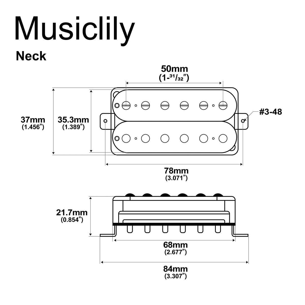 Artec HBA115 Alnico 5 Uncovered Standard Humbucker Electric Guitar Neck Pickup 8.4K