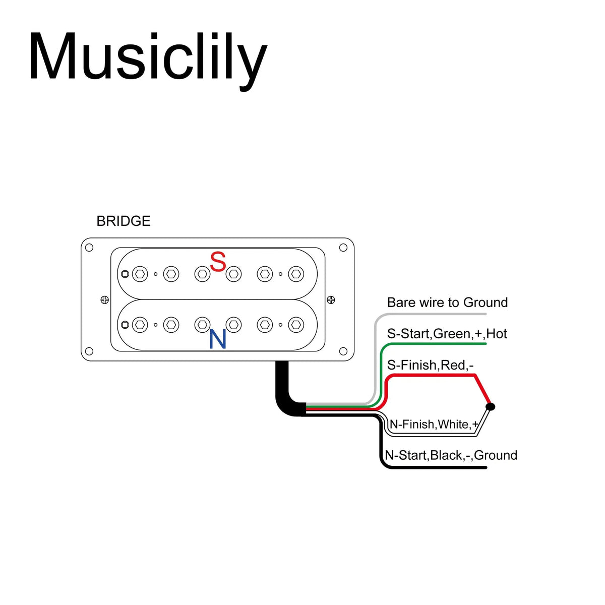 Artec HIVB Invader Style Uncovered Adjustable Hexagonal Poles Ceramic Humbucker Electric Guitar Bridge Pickup 16.8K