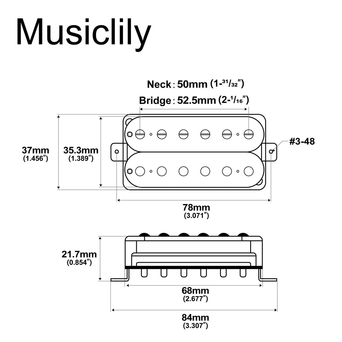 Artec VH-Rock-A Alnico 5 Uncovered Humbucker Electric Guitar Neck Bridge Pickups Set
