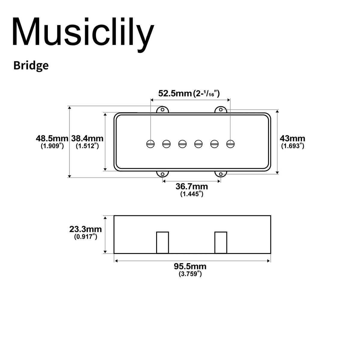 Artec Alnico 5 Single Coil Bridge Pickup 9K for Jazzmaster Style Electric Guitar, White