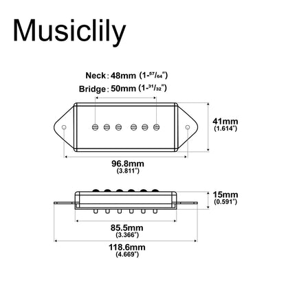 Artec ASA91 Alnico 5 Dog Ear P90 Single Coil Pickup Electric Guitar Neck Bridge Pickups Set 7.5K