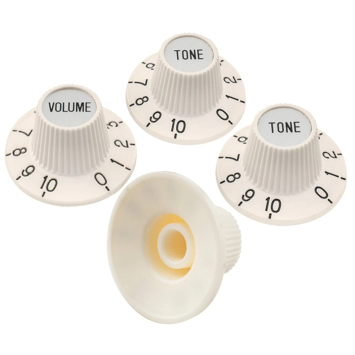 Musiclily Pro Fine 24 Splines Witch Hat Knobs Top Hat Knobs Tone Volume Control Knobs for Electric Guitar Bass Amplifier Effect Pedal, Set of 2T2V