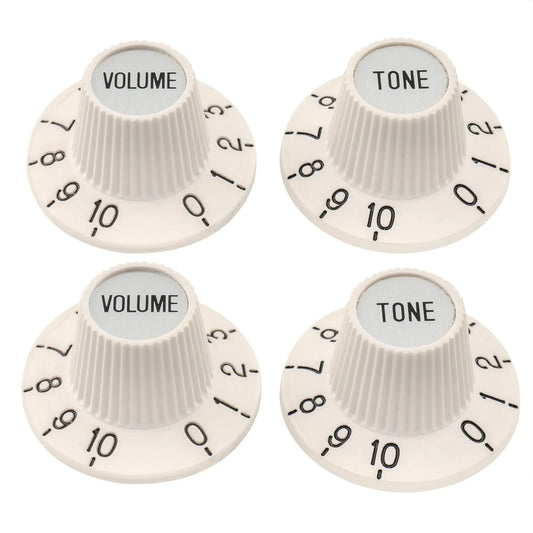 Musiclily Pro Fine 24 Splines Witch Hat Knobs Top Hat Knobs Tone Volume Control Knobs for Electric Guitar Bass Amplifier Effect Pedal, Set of 2T2V