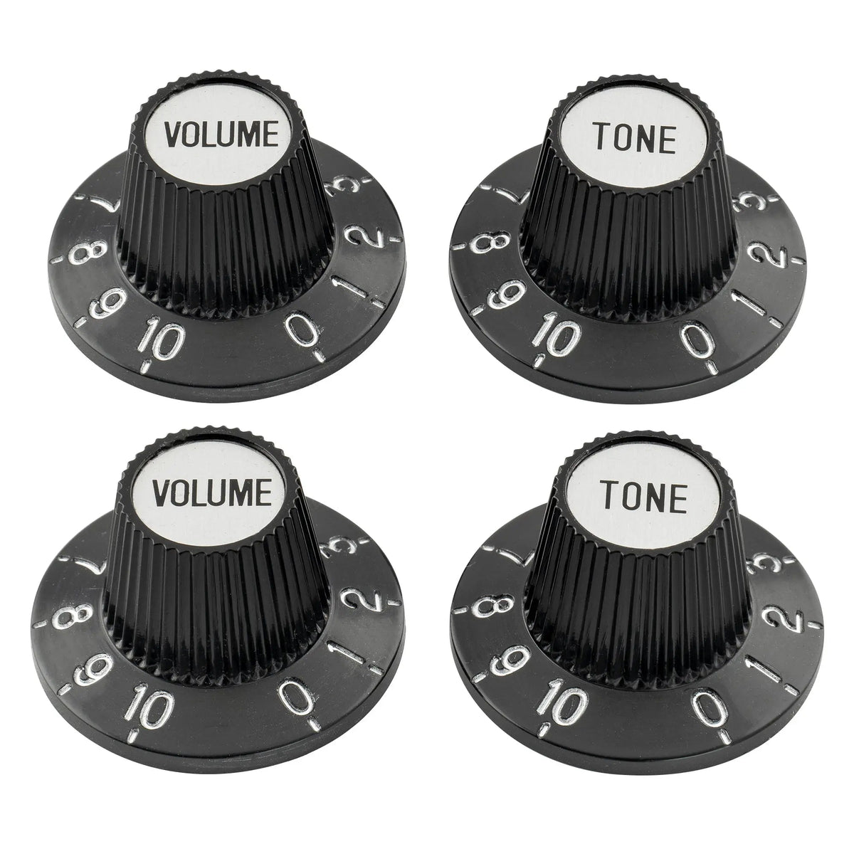 Musiclily Pro Fine 24 Splines Witch Hat Knobs Top Hat Knobs Tone Volume Control Knobs for Electric Guitar Bass Amplifier Effect Pedal, Set of 2T2V