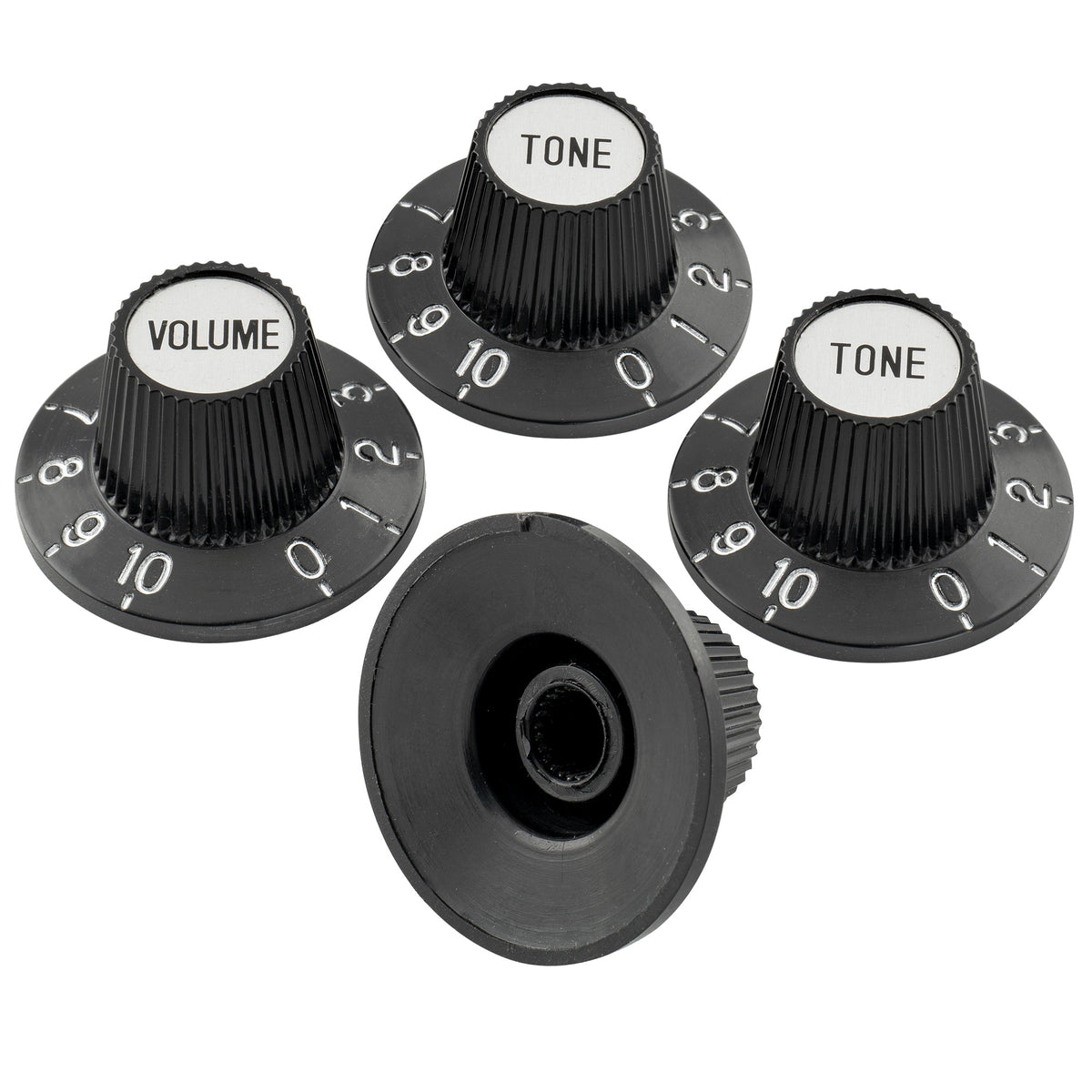 Musiclily Pro Fine 24 Splines Witch Hat Knobs Top Hat Knobs Tone Volume Control Knobs for Electric Guitar Bass Amplifier Effect Pedal, Set of 2T2V