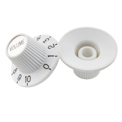 Musiclily Pro Fine 24 Splines Witch Hat Knobs Top Hat Knobs Tone Volume Control Knobs for Electric Guitar Bass Amplifier Effect Pedal, Set of 2T2V