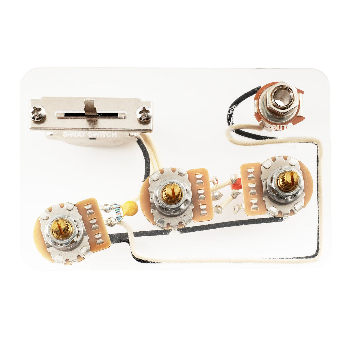 Musiclily Pro Electric Guitar Pre-wired Wiring Harness Upgrade for Import Style ST SSS with 5-Way Switch and 2A1B Pots