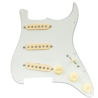 Musiclily Pro Pre-wired Standard SSS Pickguard with Artec Pickups Staggered Alnico 5 Magnet Single Coil Pickups for ST Style Electric Guitar