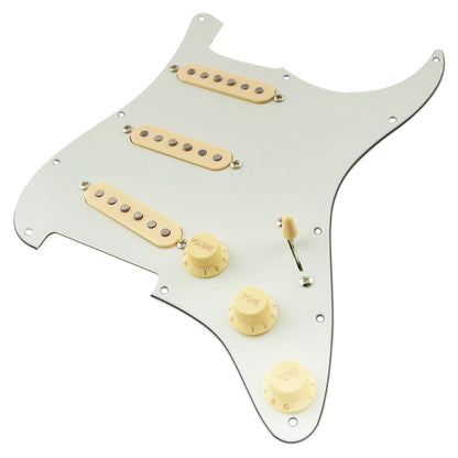 Musiclily Pro Pre-wired Standard SSS Pickguard with Artec Pickups Staggered Alnico 5 Magnet Single Coil Pickups for ST Style Electric Guitar
