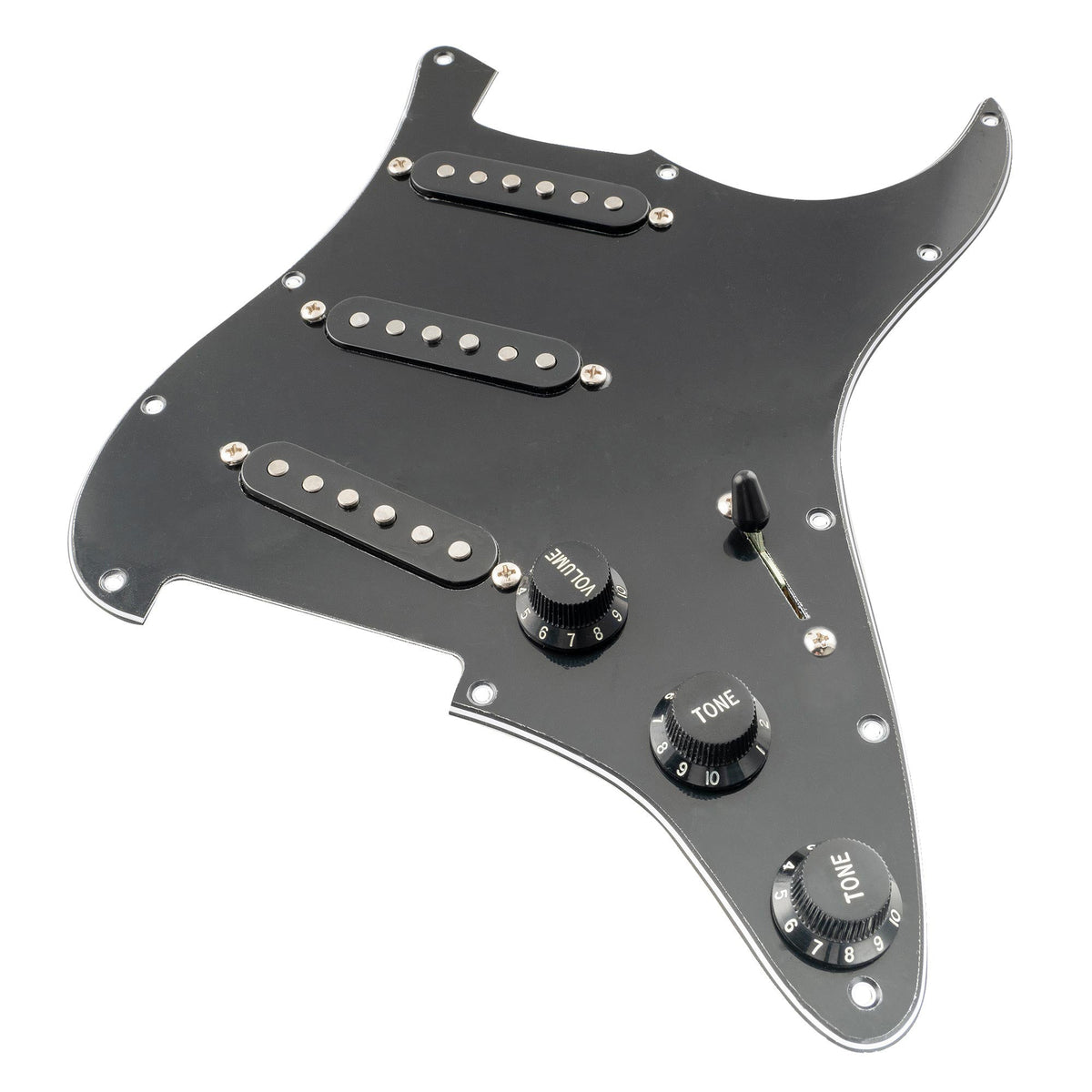 Musiclily Pro Pre-wired Standard SSS Pickguard with Artec Pickups Staggered Alnico 5 Magnet Single Coil Pickups for ST Style Electric Guitar