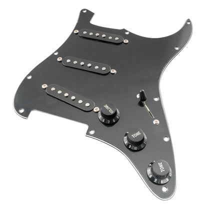 Musiclily Pro Pre-wired Standard SSS Pickguard with Artec Pickups Staggered Alnico 5 Magnet Single Coil Pickups for ST Style Electric Guitar