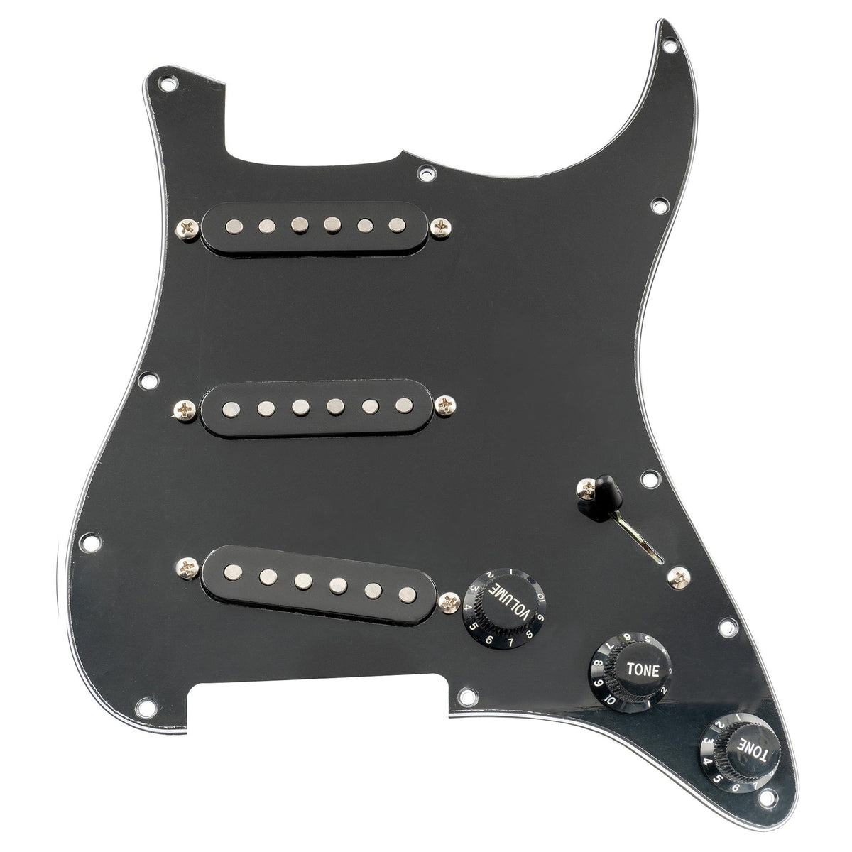 Musiclily Pro Pre-wired Standard SSS Pickguard with Artec Pickups Staggered Alnico 5 Magnet Single Coil Pickups for ST Style Electric Guitar
