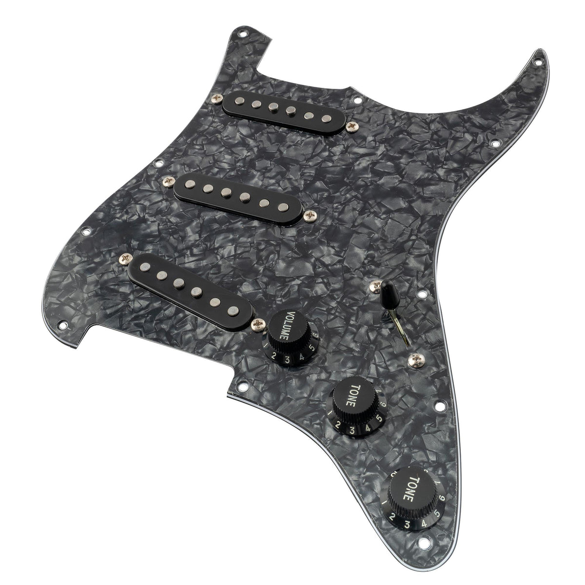Musiclily Pro Pre-wired Standard SSS Pickguard with Artec Pickups Staggered Alnico 5 Magnet Single Coil Pickups for ST Style Electric Guitar