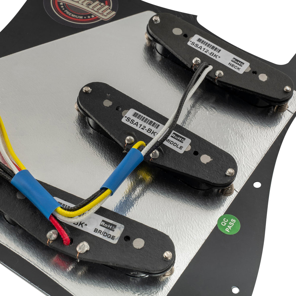 Musiclily Pro Pre-wired Standard SSS Pickguard with Artec Pickups Staggered Alnico 5 Magnet Single Coil Pickups for ST Style Electric Guitar