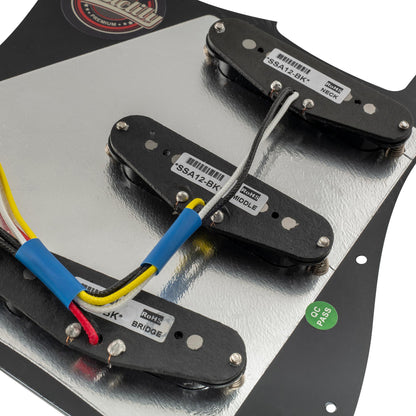 Musiclily Pro Pre-wired Standard SSS Pickguard with Artec Pickups Staggered Alnico 5 Magnet Single Coil Pickups for ST Style Electric Guitar