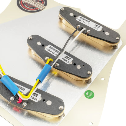 Musiclily Pro Pre-wired Standard SSS Pickguard with Artec Pickups Staggered Alnico 5 Magnet Single Coil Pickups for ST Style Electric Guitar