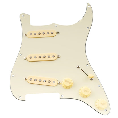 Musiclily Pro Pre-wired Standard SSS Pickguard with Artec Pickups Staggered Alnico 5 Magnet Single Coil Pickups for ST Style Electric Guitar
