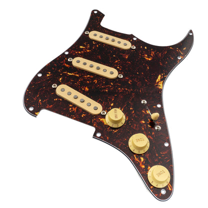 Musiclily Pro Pre-wired Standard SSS Pickguard with Artec Pickups Staggered Alnico 5 Magnet Single Coil Pickups for ST Style Electric Guitar
