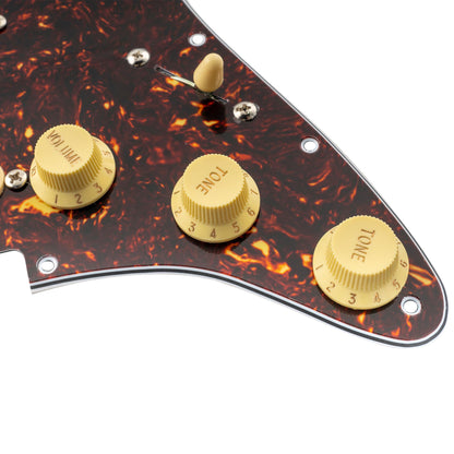 Musiclily Pro Pre-wired Standard SSS Pickguard with Artec Pickups Staggered Alnico 5 Magnet Single Coil Pickups for ST Style Electric Guitar