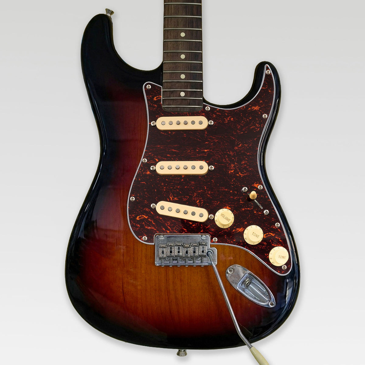 Musiclily Pro Pre-wired Standard SSS Pickguard with Artec Pickups Staggered Alnico 5 Magnet Single Coil Pickups for ST Style Electric Guitar