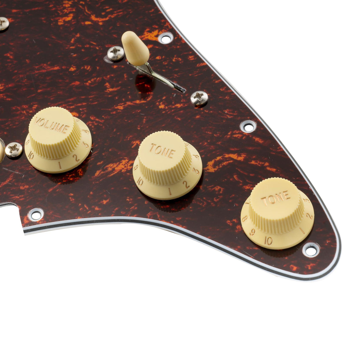 Musiclily Pro Pre-wired Standard SSS Pickguard with Artec Pickups Staggered Alnico 5 Magnet Single Coil Pickups for ST Style Electric Guitar