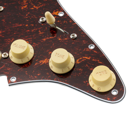 Musiclily Pro Pre-wired Standard SSS Pickguard with Artec Pickups Staggered Alnico 5 Magnet Single Coil Pickups for ST Style Electric Guitar