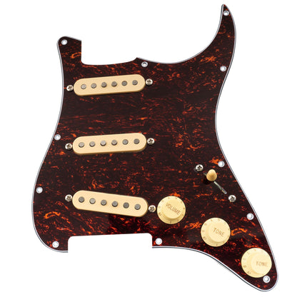 Musiclily Pro Pre-wired Standard SSS Pickguard with Artec Pickups Staggered Alnico 5 Magnet Single Coil Pickups for ST Style Electric Guitar
