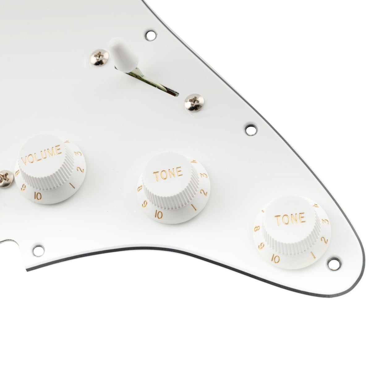 Musiclily Pro Pre-wired Standard SSS Pickguard with Artec Pickups Staggered Alnico 5 Magnet Single Coil Pickups for ST Style Electric Guitar
