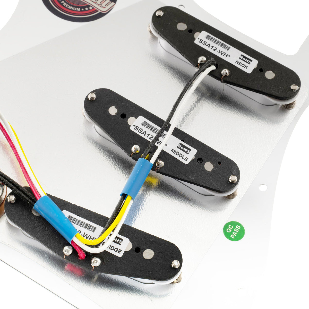Musiclily Pro Pre-wired Standard SSS Pickguard with Artec Pickups Staggered Alnico 5 Magnet Single Coil Pickups for ST Style Electric Guitar