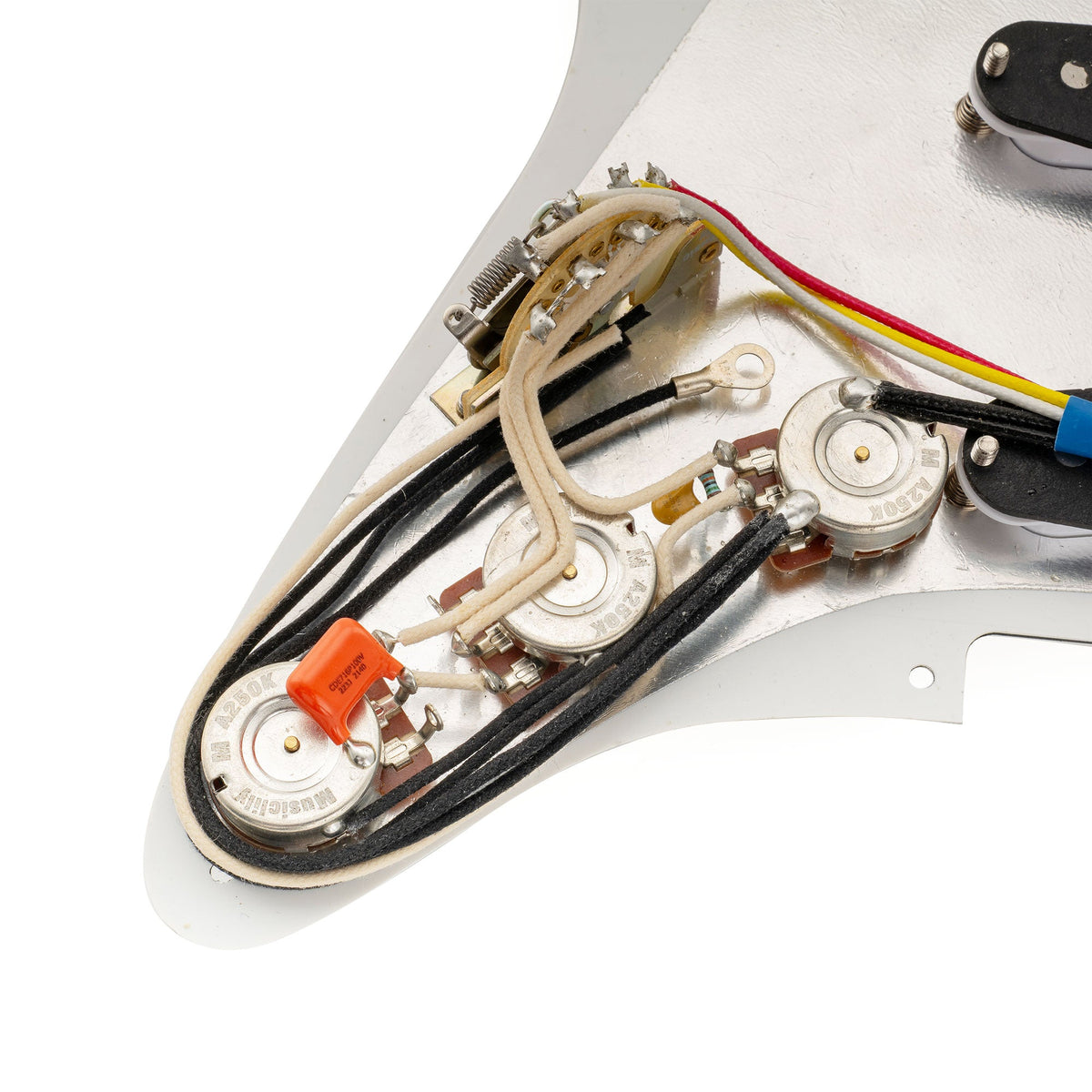 Musiclily Pro Pre-wired Standard SSS Pickguard with Artec Pickups Staggered Alnico 5 Magnet Single Coil Pickups for ST Style Electric Guitar