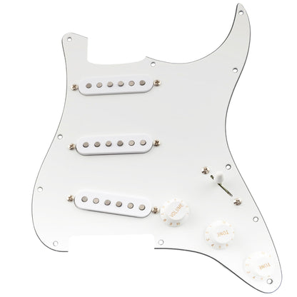 Musiclily Pro Pre-wired Standard SSS Pickguard with Artec Pickups Staggered Alnico 5 Magnet Single Coil Pickups for ST Style Electric Guitar