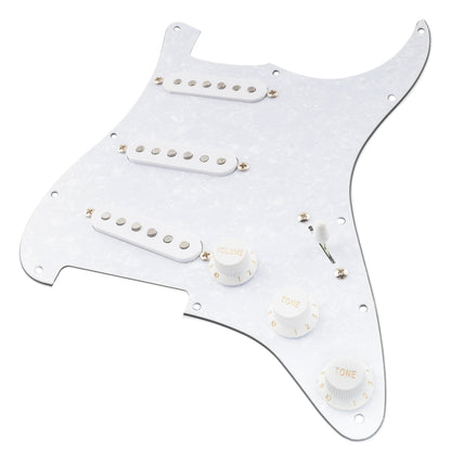 Musiclily Pro Pre-wired Standard SSS Pickguard with Artec Pickups Staggered Alnico 5 Magnet Single Coil Pickups for ST Style Electric Guitar
