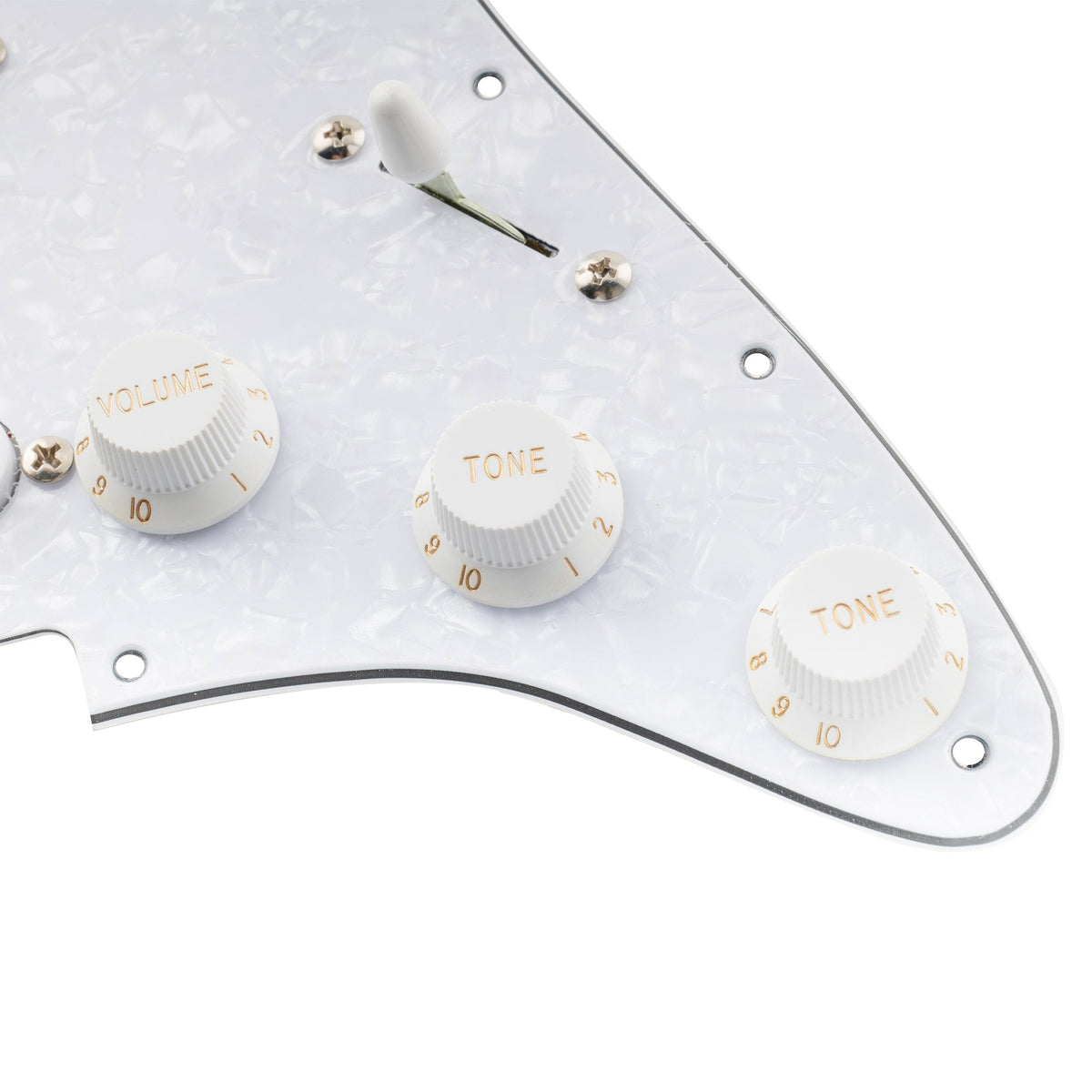Musiclily Pro Pre-wired Standard SSS Pickguard with Artec Pickups Staggered Alnico 5 Magnet Single Coil Pickups for ST Style Electric Guitar