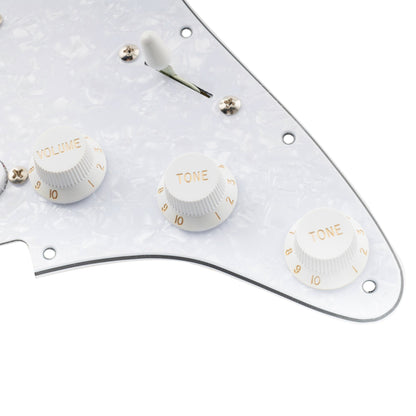 Musiclily Pro Pre-wired Standard SSS Pickguard with Artec Pickups Staggered Alnico 5 Magnet Single Coil Pickups for ST Style Electric Guitar