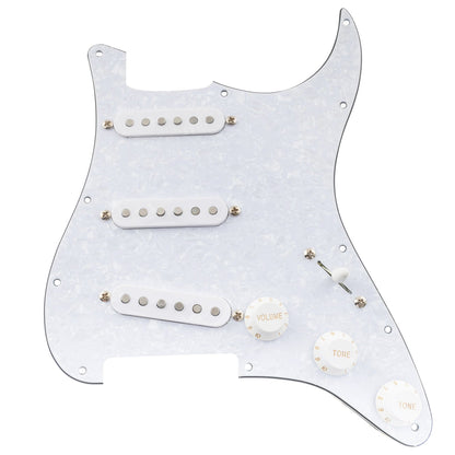 Musiclily Pro Pre-wired Standard SSS Pickguard with Artec Pickups Staggered Alnico 5 Magnet Single Coil Pickups for ST Style Electric Guitar