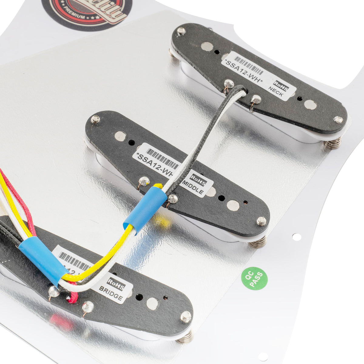 Musiclily Pro Pre-wired Standard SSS Pickguard with Artec Pickups Staggered Alnico 5 Magnet Single Coil Pickups for ST Style Electric Guitar
